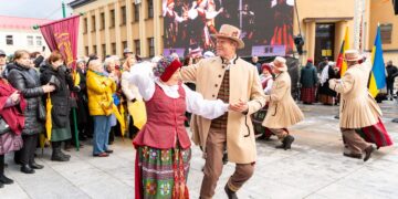 Dainų šventės žygis per Lietuvą stabtelėjo Marijampolėje