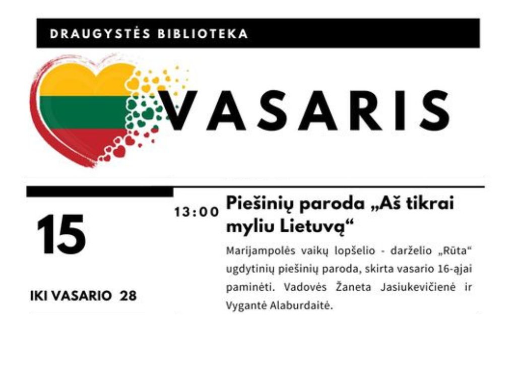 Piešinių paroda „Aš tikrai myliu Lietuvą“