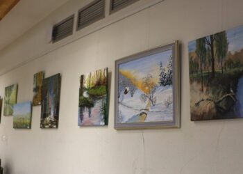 Jurgio Dovydaičio viešojoje bibliotekoje eksponuojami Kazlų Rūdos TAU studentų darbai