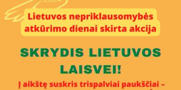 Lietuvos nepriklausomybės atkūrimo dienai skirta akcija „Skrydis Lietuvos laisvei“