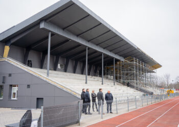 Artėjama link Marijampolės sporto centro tribūnos atnaujinimų darbų pabaigos