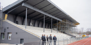 Artėjama link Marijampolės sporto centro tribūnos atnaujinimų darbų pabaigos
