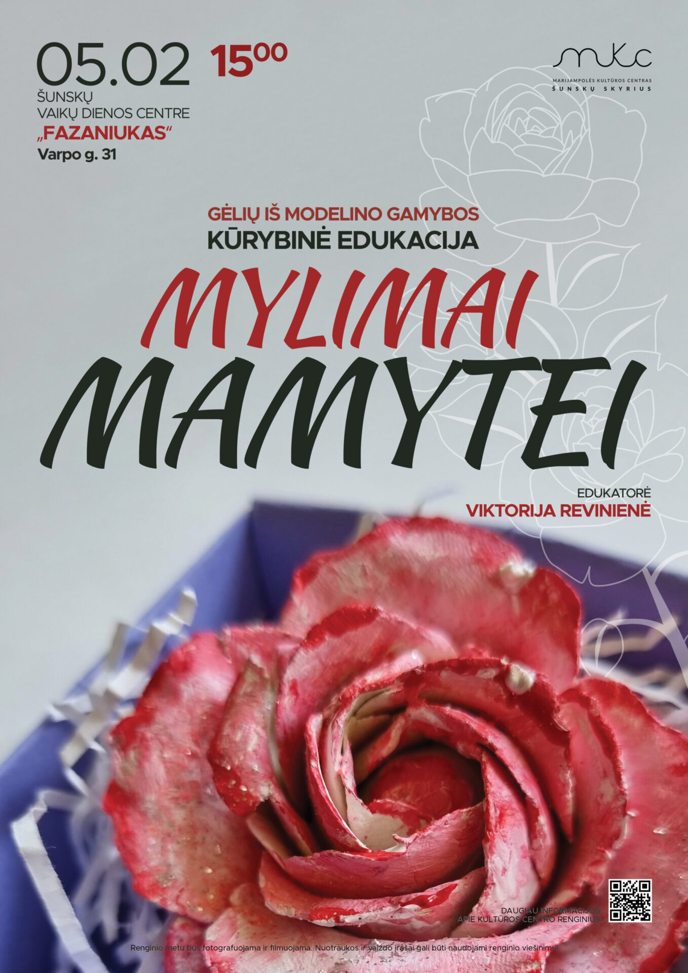 Kūrybinė edukacija „Mylimai mamytei” su V. Revinienė Šunskuose