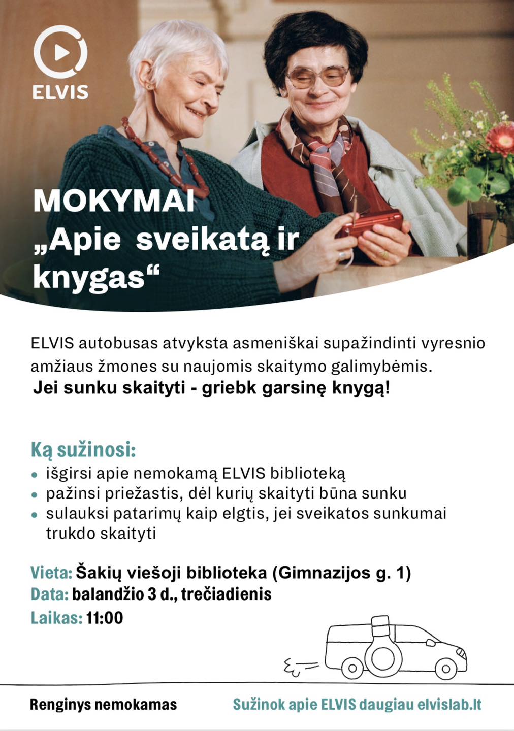 ELVIS bibliotekos mokymai „Apie sveikatą ir knygas“