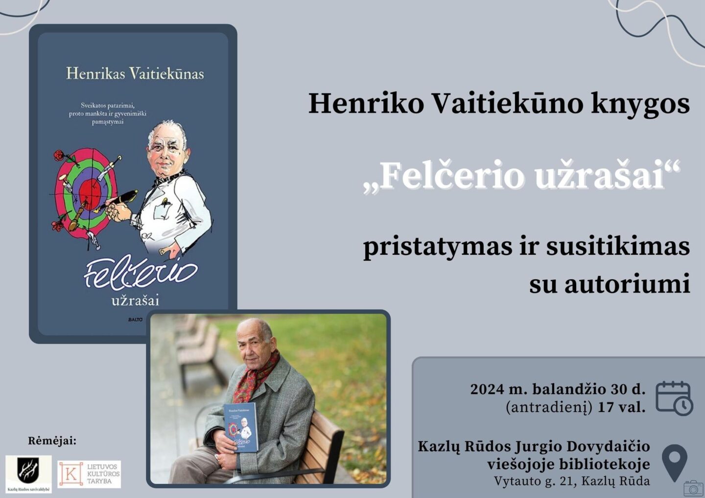 H. Vaitiekūno debiutinės knygos „Felčerio užrašai“ pristatymas