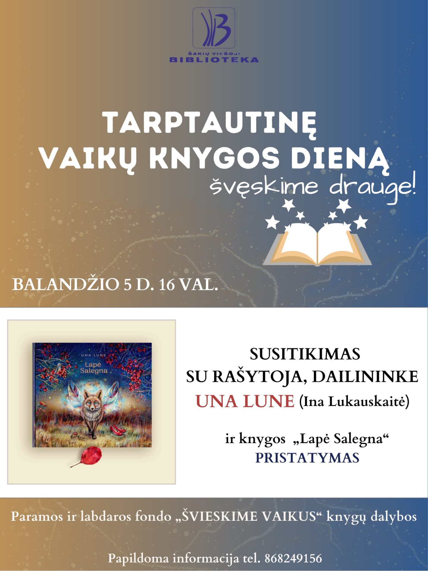 Susitikimas su rašytoja, dailininke Una Lune (Ina Lukauskaite)