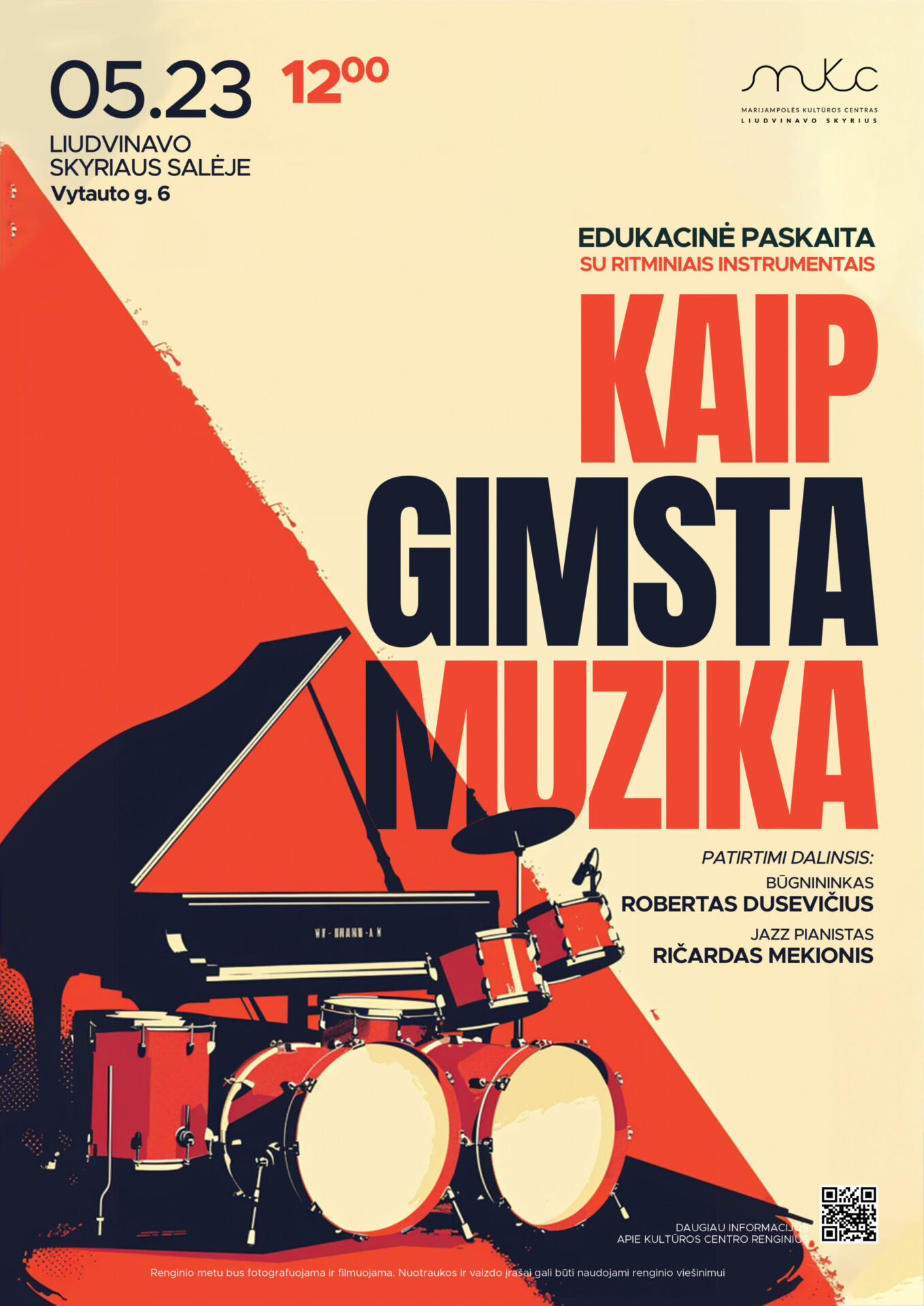 Edukacinė paskaita su ritminiais instrumentais „KAIP GIMSTA MUZIKA” | Liudvinavas