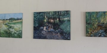 Jurgio Dovydaičio bibliotekoje eksponuojama Almos Rugienienės tapybos darbų paroda