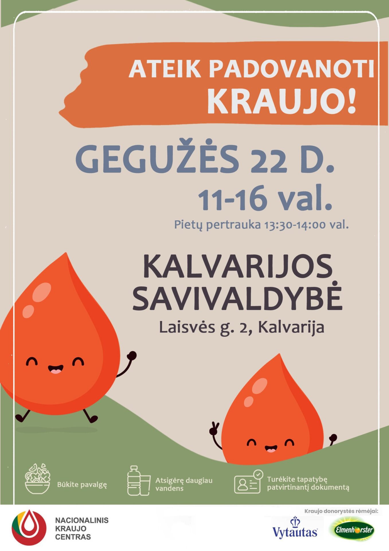 Kraujo donorystės akcija Kalvarijoje