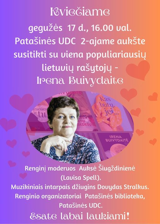 Popietė su rašytoja Irena Buivydaite „Susitikimas su mėgstamiausia rašytoja“