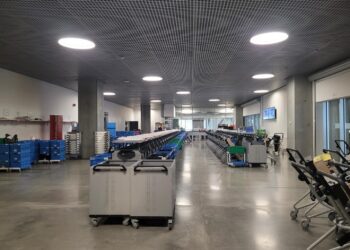 Bibliotekos DOKK1 knygų rūšiavimo patalpa