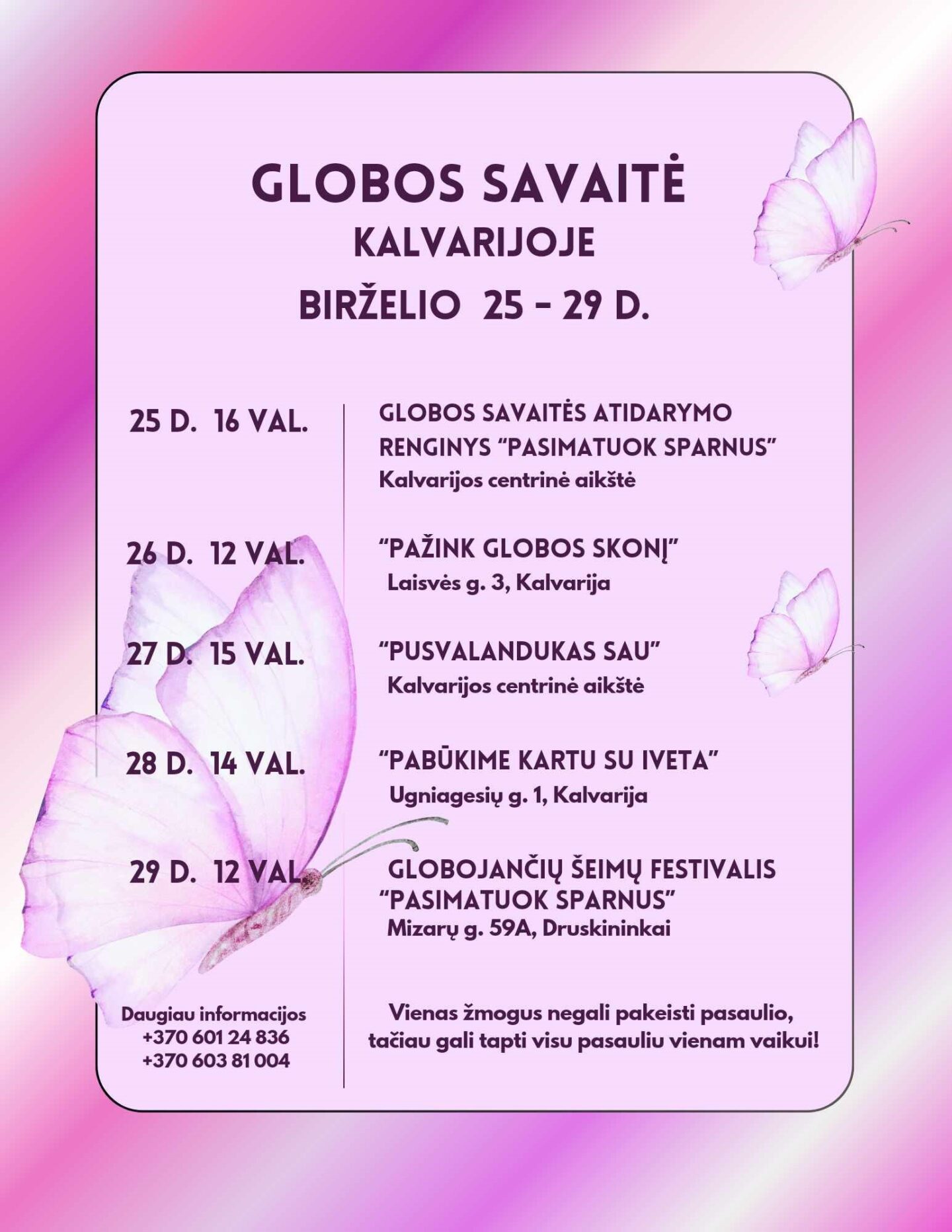 Globos savaitė - „Pažink globos skonį“