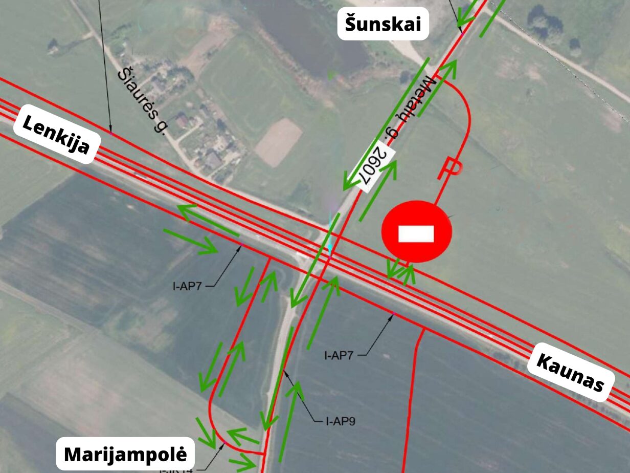 Laikinai uždaromas įvažiavimas į Šunskų miestelį