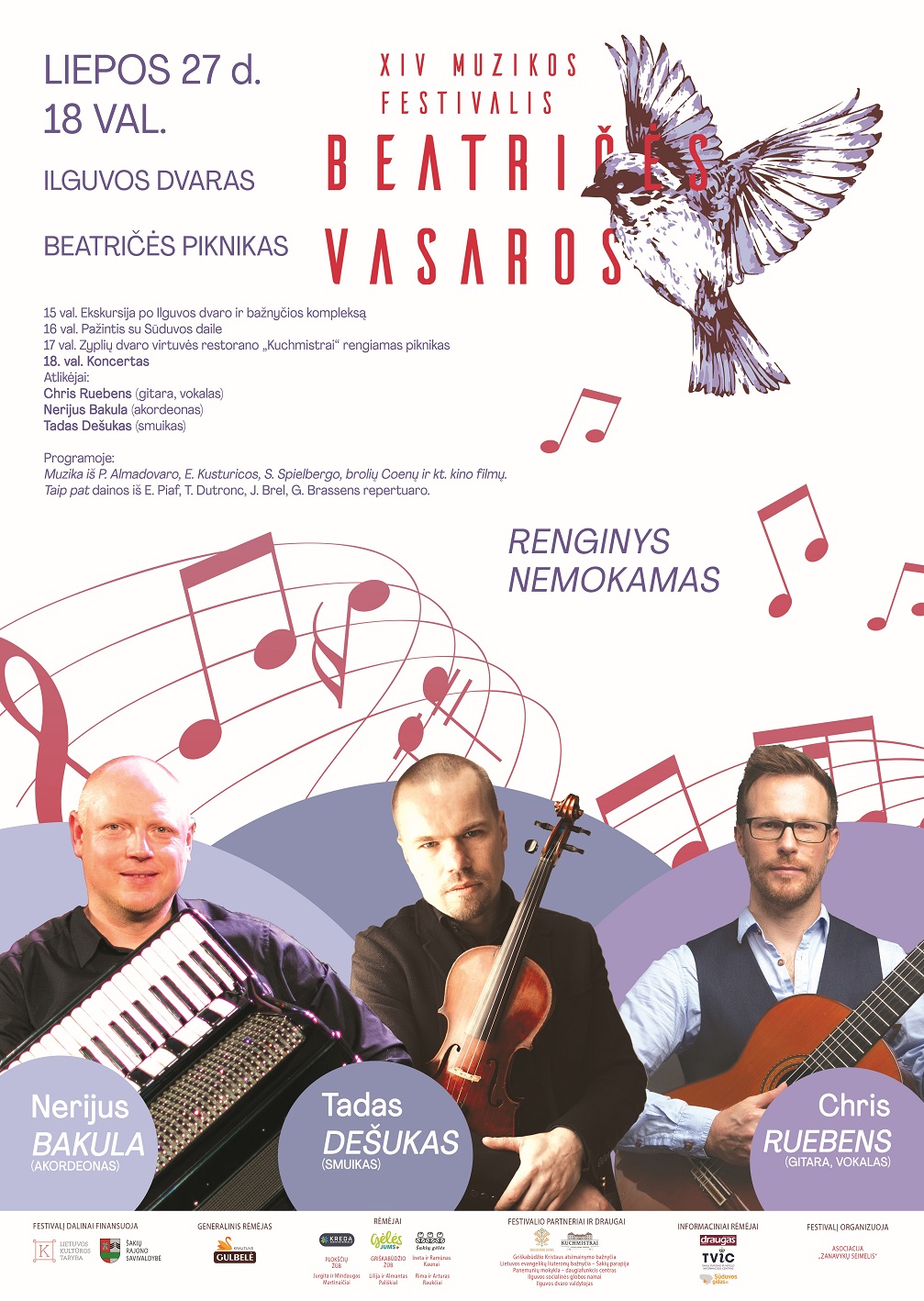 XIV MUZIKOS FESTIVALIS „BEATRIČĖS VASAROS“. BEATRIČĖS PIKNIKAS.