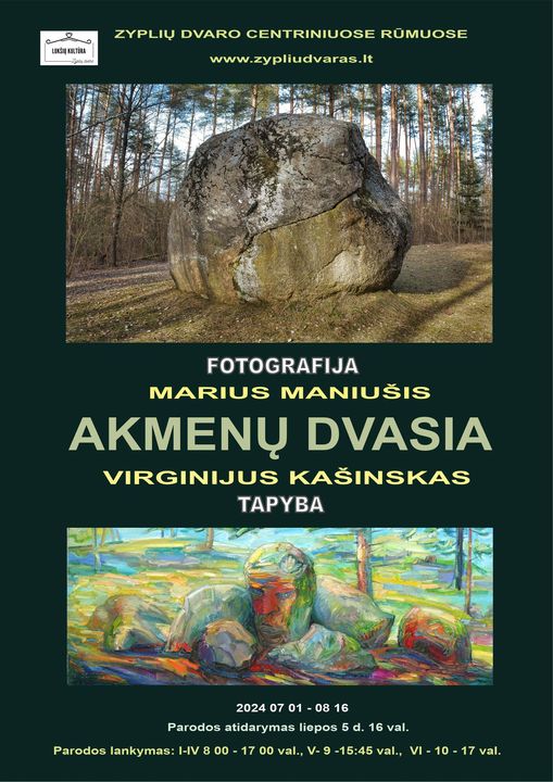 MARIAUS MANIUŠIO FOTOGRAFIJOS IR VIRGINIJAUS KAŠINSKO TAPYBOS PARODOS „AKMENŲ DVASIA“ ATIDARYMAS