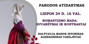 PARODOS „ROMANTIZMO MADA. SUVARŽYMAI IR KONTRASTAI" ATIDARYMAS KIDULIŲ DVARO SVIRNE