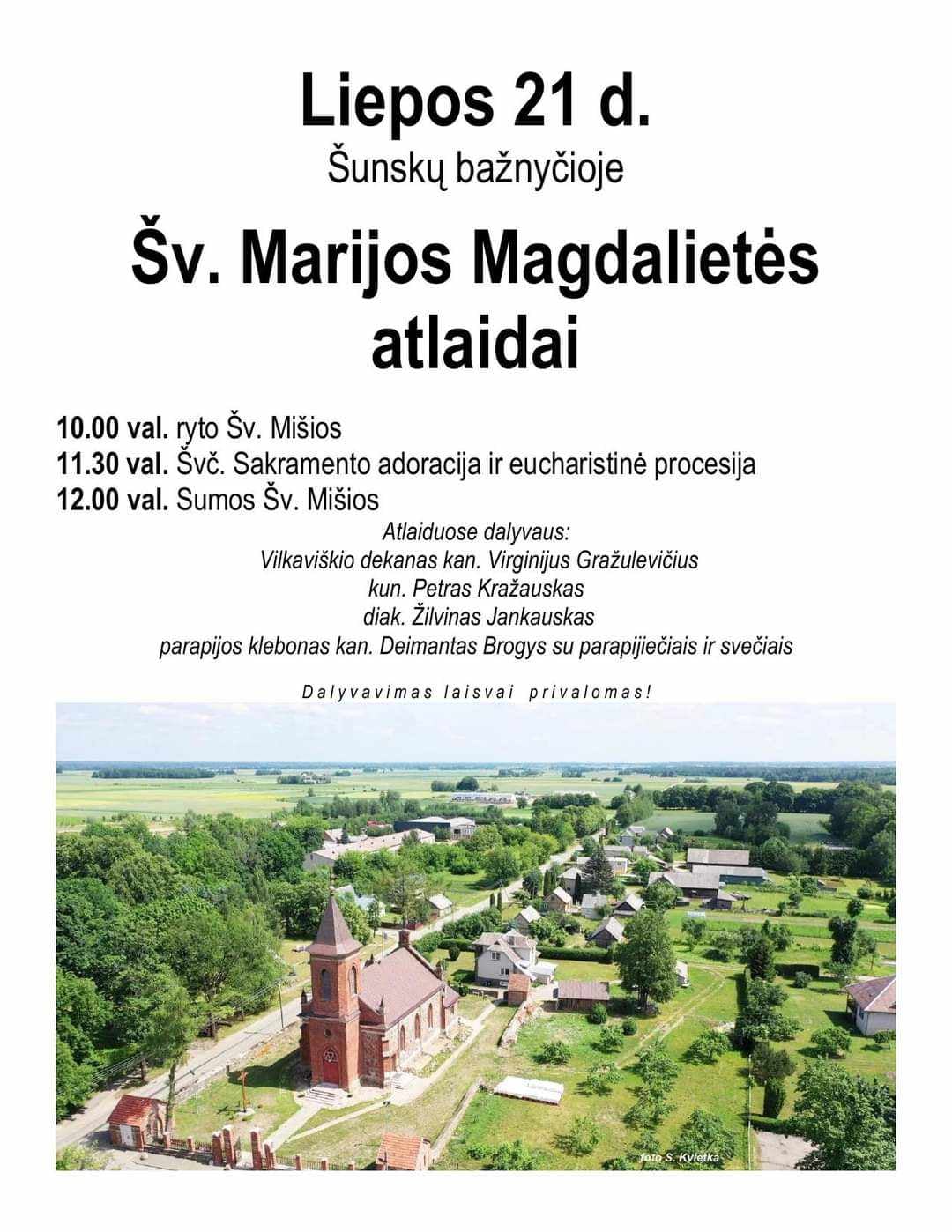 Šv. Marijos Magdalietės atlaidai Šunskuose