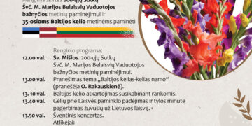 200 – ųjų Sutkų Švč. M. Marijos Belaisvių Vaduotojos bažnyčios metinių paminėjimui ir 35 – osioms Baltijos kelio metinėms paminėti