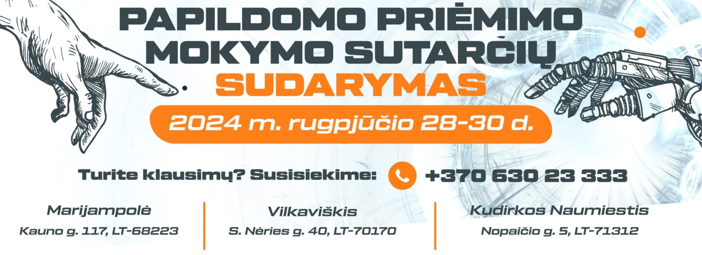 Papildomo priėmimo mokymo sutarčių sudarymas