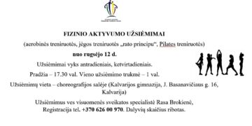 Fizinio aktyvumo užsiėmimai