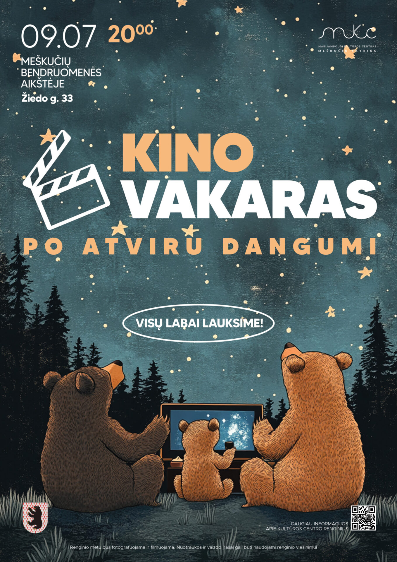 Kino vakaras po atviru dangumi | Meškučiai