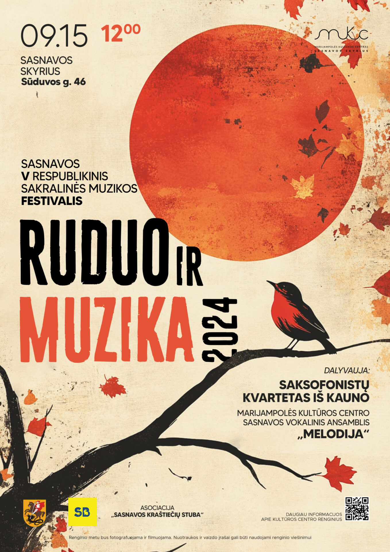 Sakralinės muzikos festivalis „RUDUO IR MUZIKA 2024″ | Sasnava