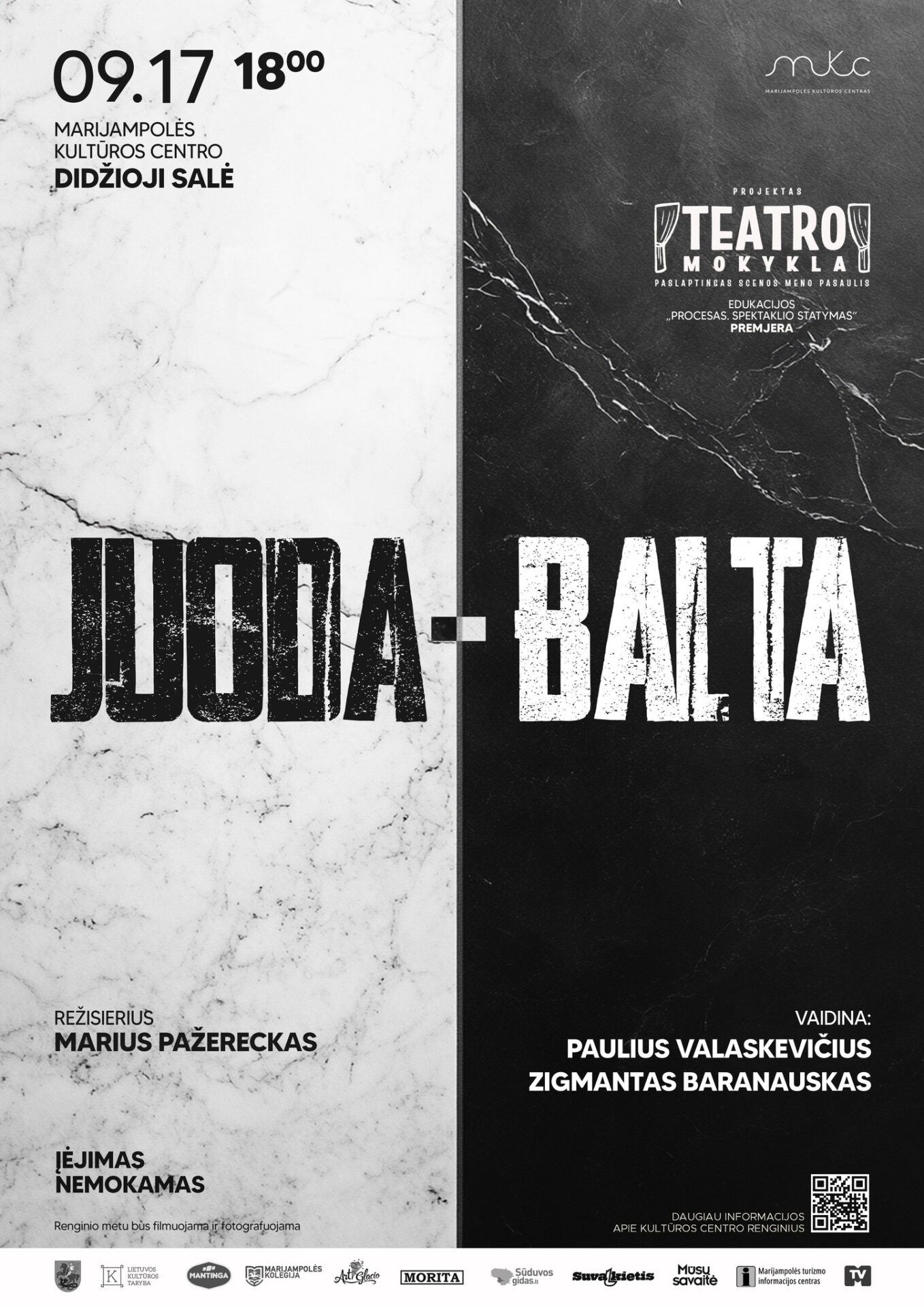 Marijampolės dramos teatro spektaklis „JUODA – BALTA” (rež. M. Pažareckas) | PREMJERA