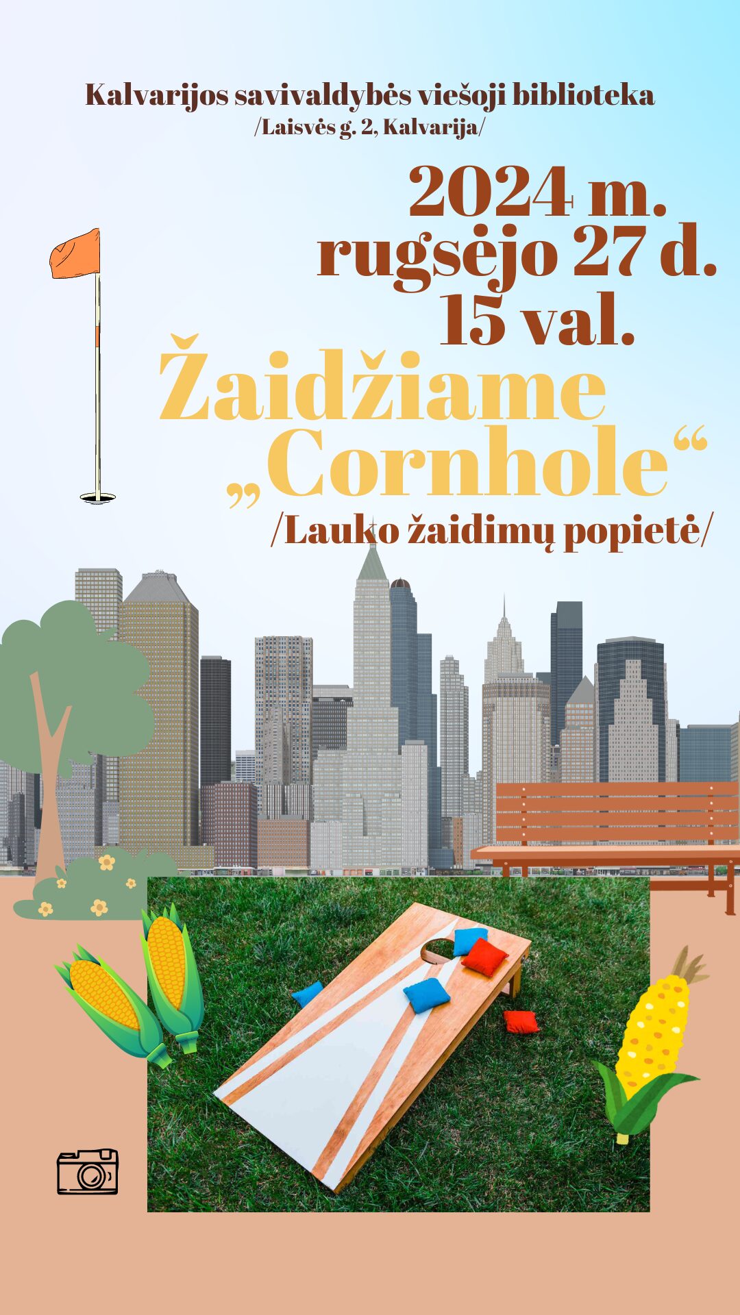 Lauko žaidimų popietė „Žaidžiame Cornhole“