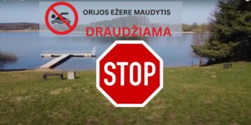 Orijos ežere maudytis draudžiama