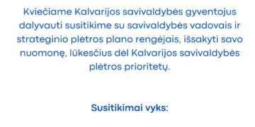 Susitikimas su gyventojais dėl Kalvarijos savivaldybės 2025-2035 m. strateginio plėtros plano rengimo