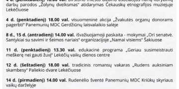 Panemunių MDC spalio renginiai