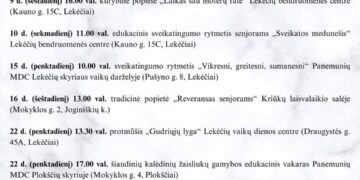 Panemunių MDC renginiai. Lapkritis 2024