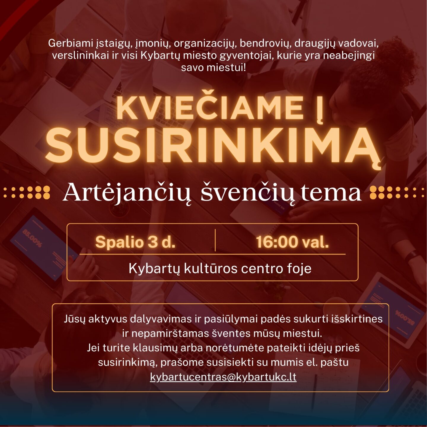 Susirinkimas artėjančių švenčių proga