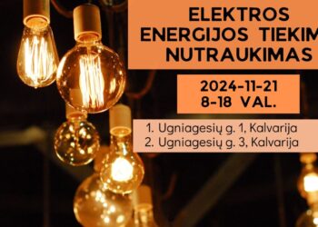 Kalvarijoje laikinai nebus tiekiama elektros energija