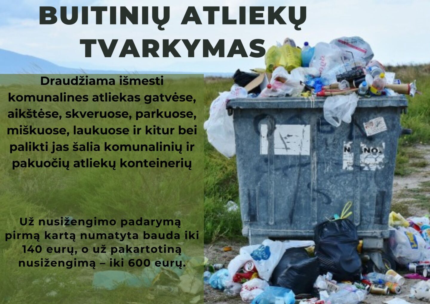 Gyventojams - atmintinė gyventojams dėl buitinių atliekų tvarkymo