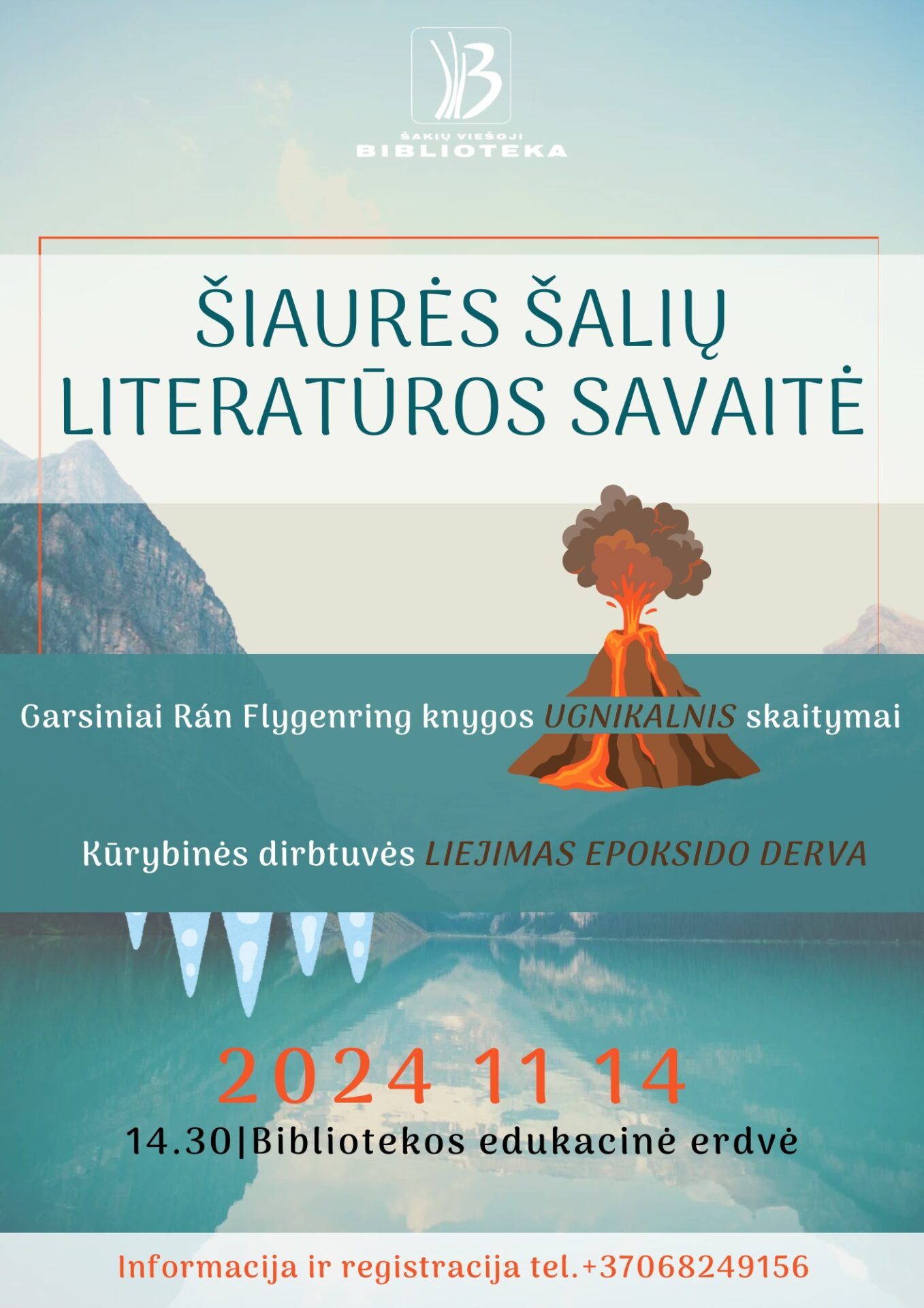 Garsiniai Rán Flygenring knygos „Ugnikalnis“ skaitymai ir kūrybinės dirbtuvės „Liejimas epokside derva“