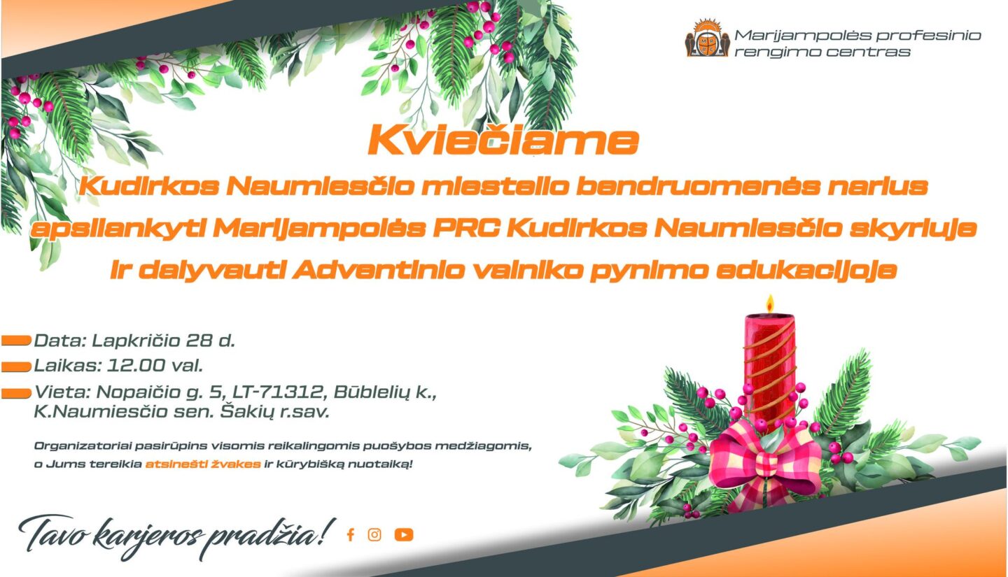 Kudirkos Naumiesčio skyriuje - Adventinio vainiko pynimo edukacija