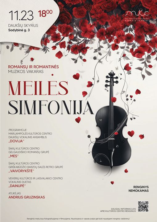 Romansų ir romantinės muzikos vakaras „Meilės simfonija“