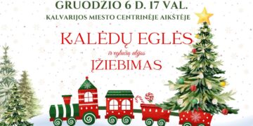 Kalėdinės eglutės įžiebimas Kalvarijoje