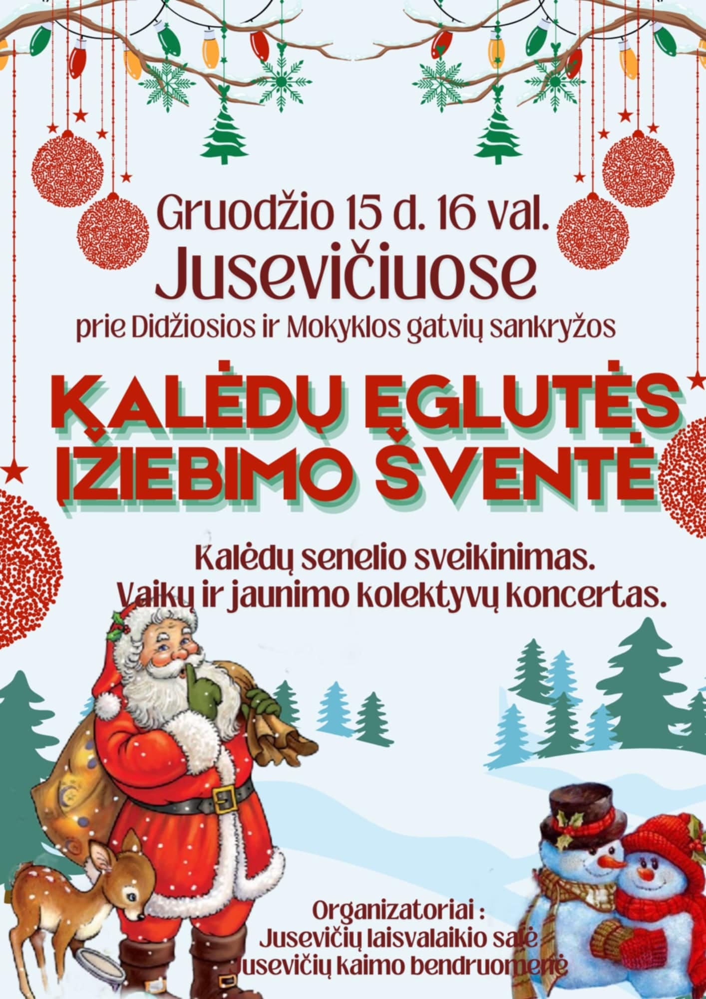 Kalėdų eglutės įžiebimo šventė Jusevičiuose