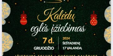 Kalėdų eglės įžiebimas Jūrėje