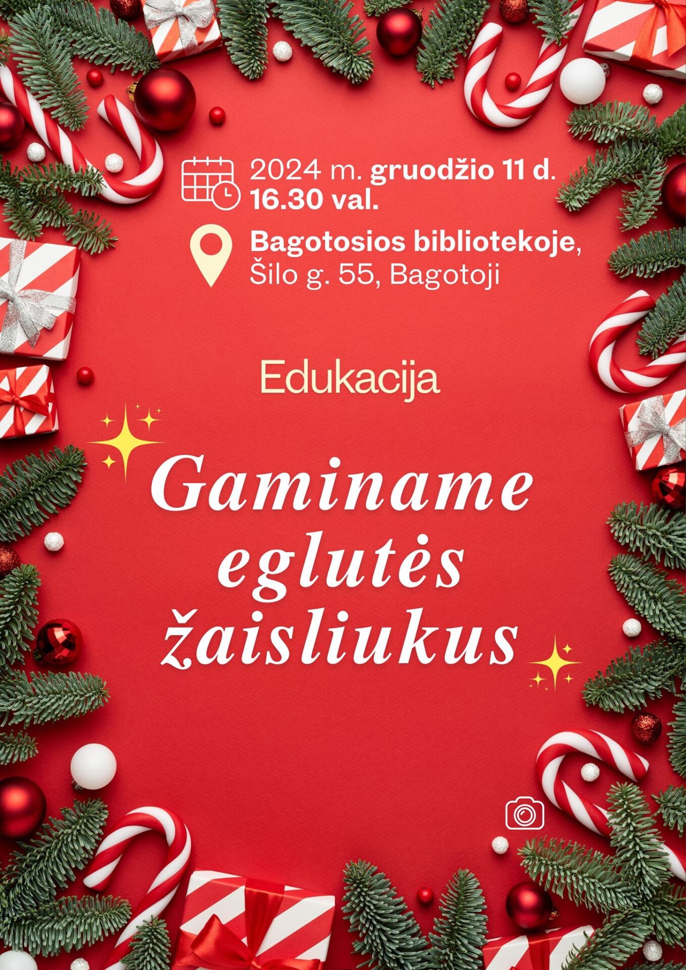 Edukacija „Gaminame šiaudinius eglutės žaisliukus“