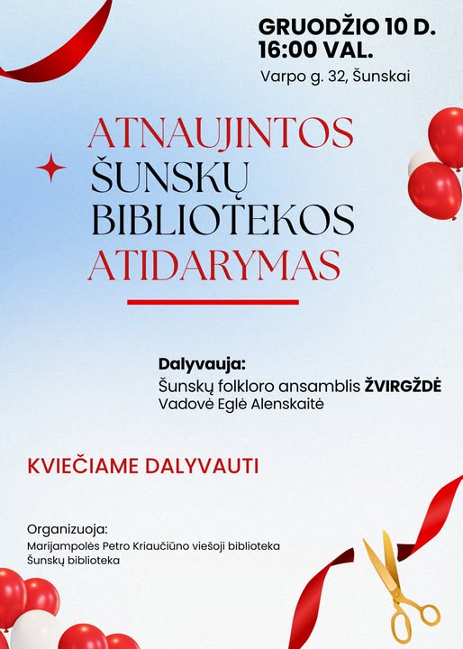 Atnaujintos Šunskų bibliotekos atidarymas