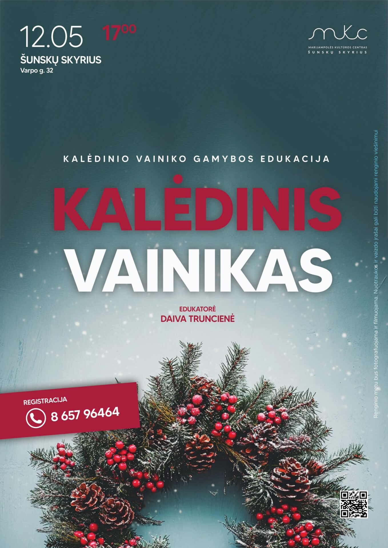 Kalėdinė edukacija „Kalėdinis vainikas“