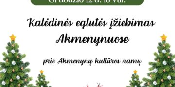 Kalėdinės eglutės įžiebimas Akmenynuose