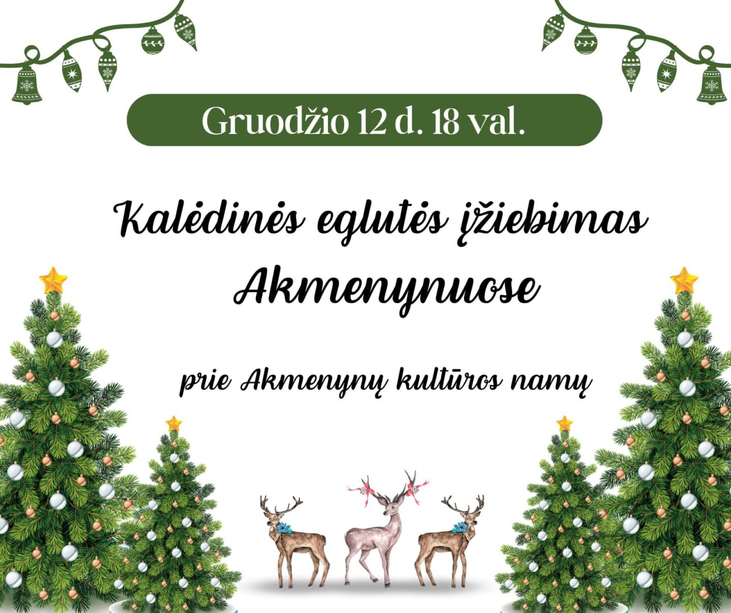 Kalėdinės eglutės įžiebimas Akmenynuose