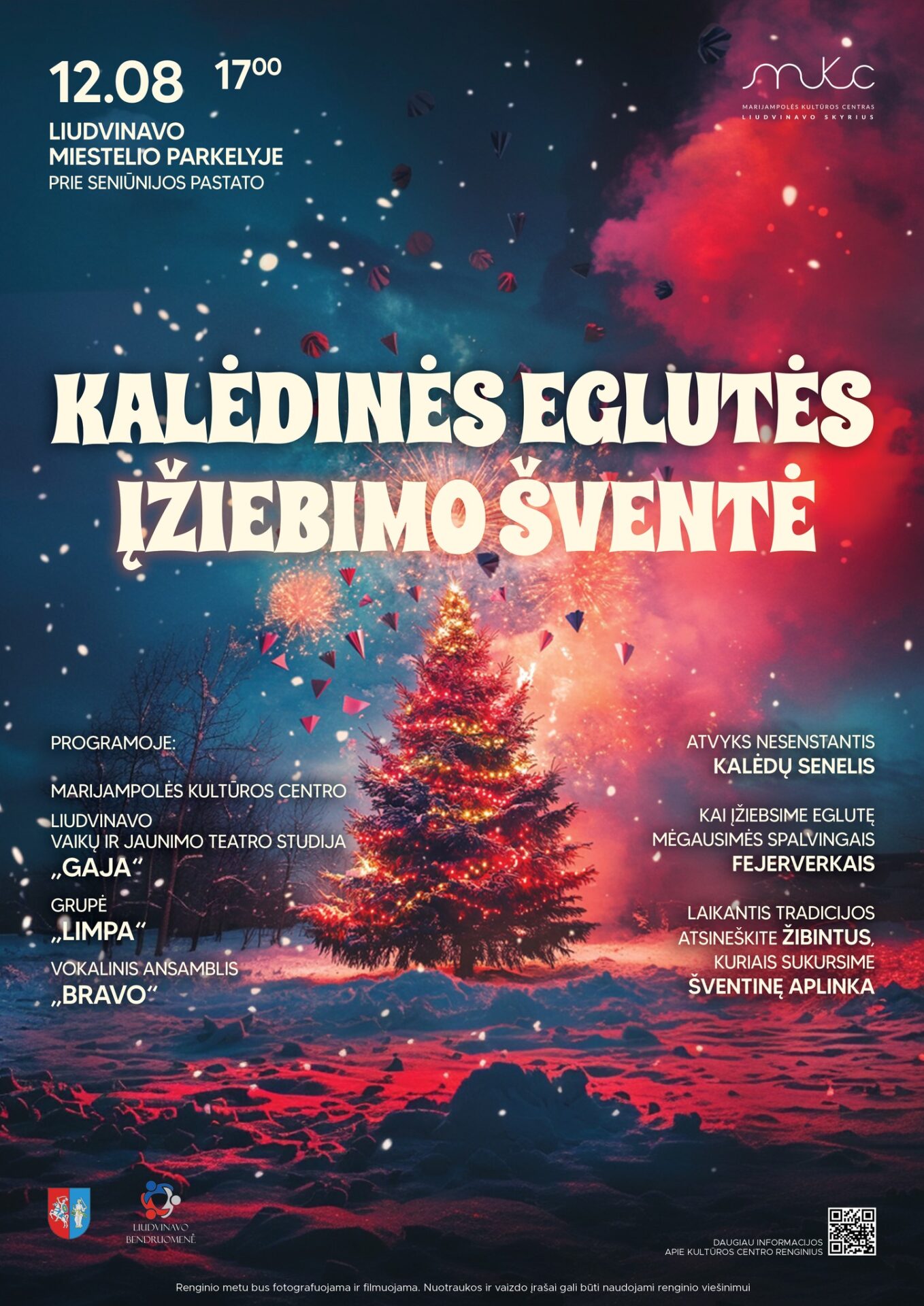 Kalėdinės eglutės įžiebimo šventė Liudvinave