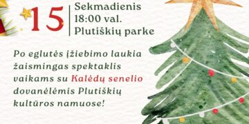 Kalėdinės eglutės įžiebimo vakaras Plutiškėse
