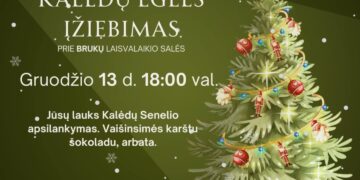 Kalėdų eglutės įžiebimas Brukuose