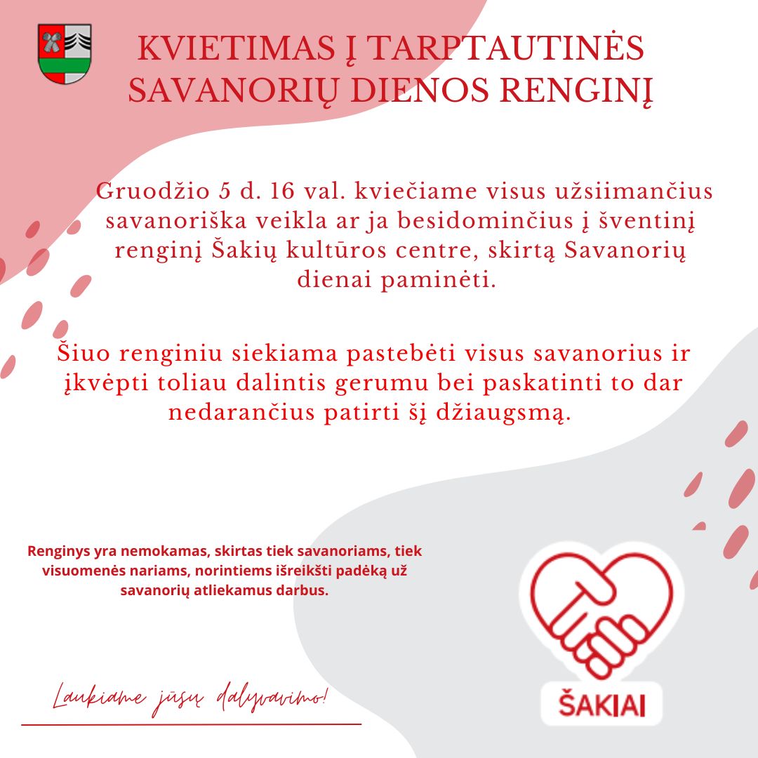 Tarptautinės savanorių dienos paminėjimas